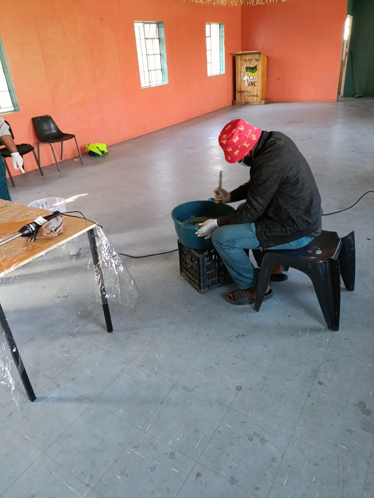 Community members working together in Makhaza, Khayelitsha